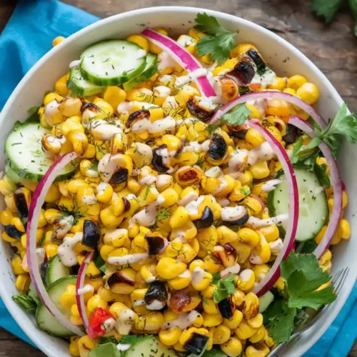 Zesty Roasted Corn and Cucumber Salad Pin